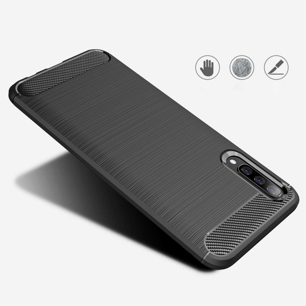 Pokrowiec Carbon Case niebieski Samsung Galaxy A70 / 5