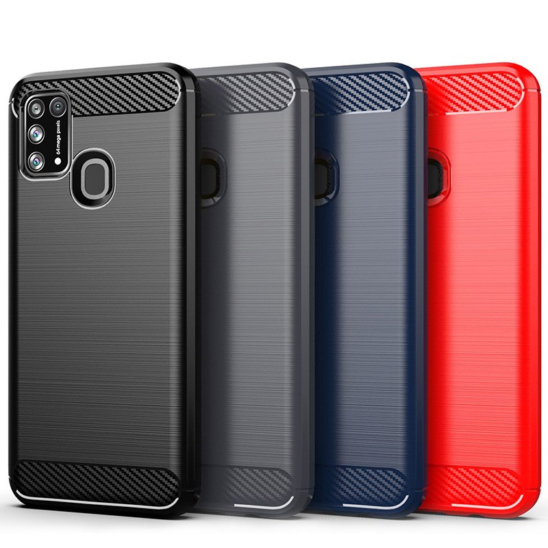 Pokrowiec Carbon Case niebieski Samsung Galaxy M30s / 8