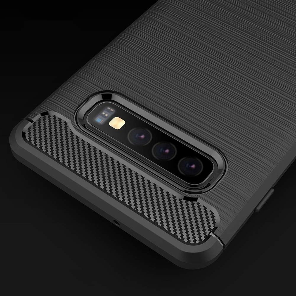 Pokrowiec Carbon Case niebieski Samsung Galaxy S10 Plus / 7