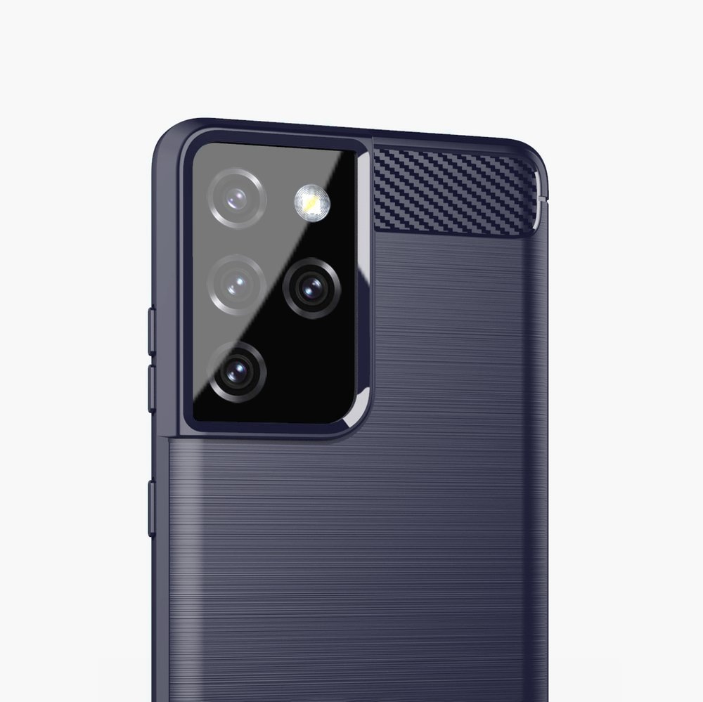 Pokrowiec Carbon Case niebieski Samsung Galaxy S21 Ultra 5G / 4