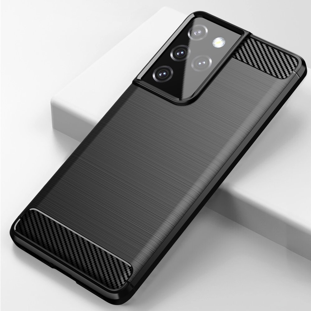 Pokrowiec Carbon Case niebieski Samsung Galaxy S21 Ultra 5G / 8
