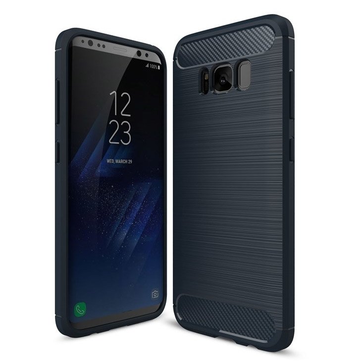 Pokrowiec Carbon Case niebieski Samsung Galaxy S8 Plus