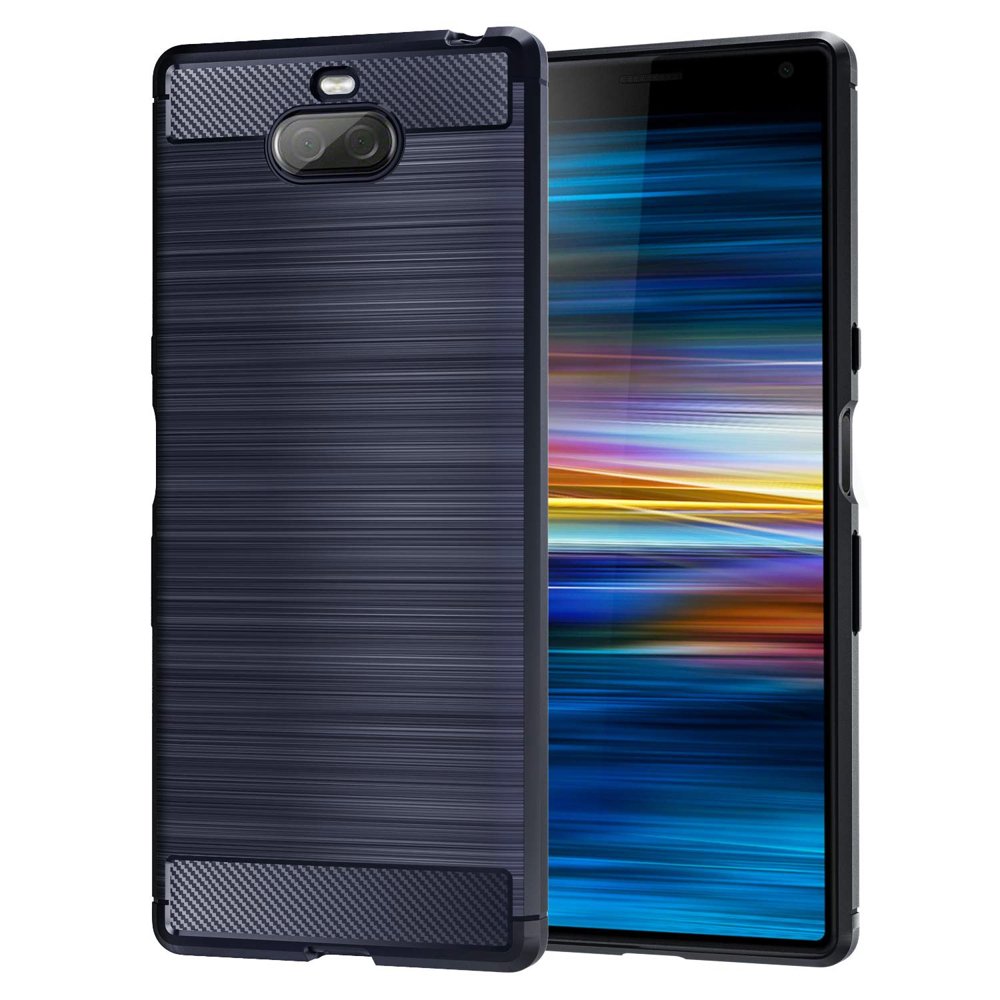 Pokrowiec Carbon Case niebieski Sony Xperia 10
