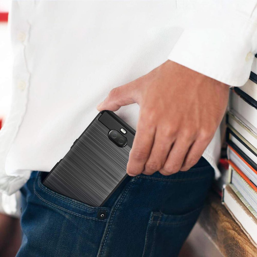 Pokrowiec Carbon Case niebieski Sony Xperia 10 / 2