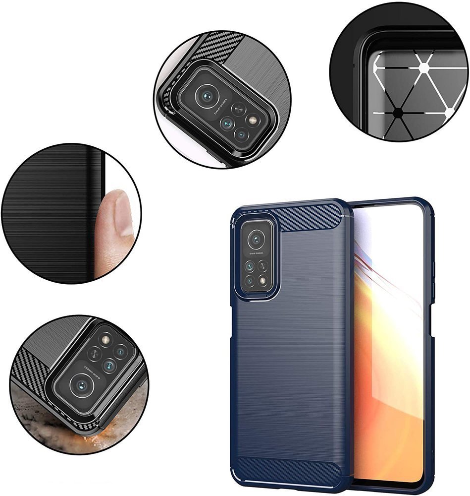 Pokrowiec Carbon Case niebieski Xiaomi Mi 10T Pro / 4