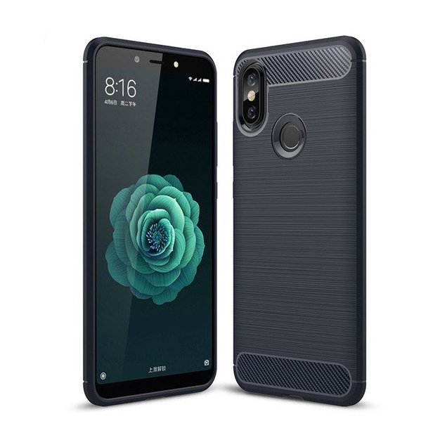 Pokrowiec Carbon Case niebieski Xiaomi Mi A2