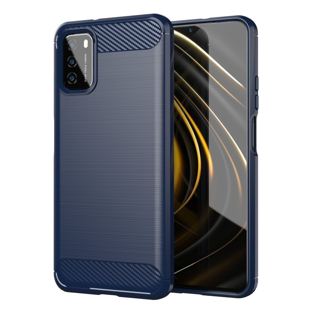 Pokrowiec Carbon Case niebieski Xiaomi POCO M3