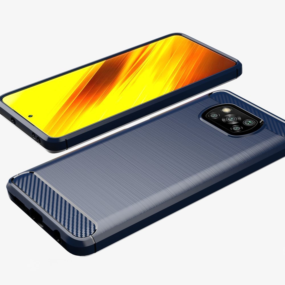 Pokrowiec Carbon Case niebieski Xiaomi POCO X3 NFC / 4