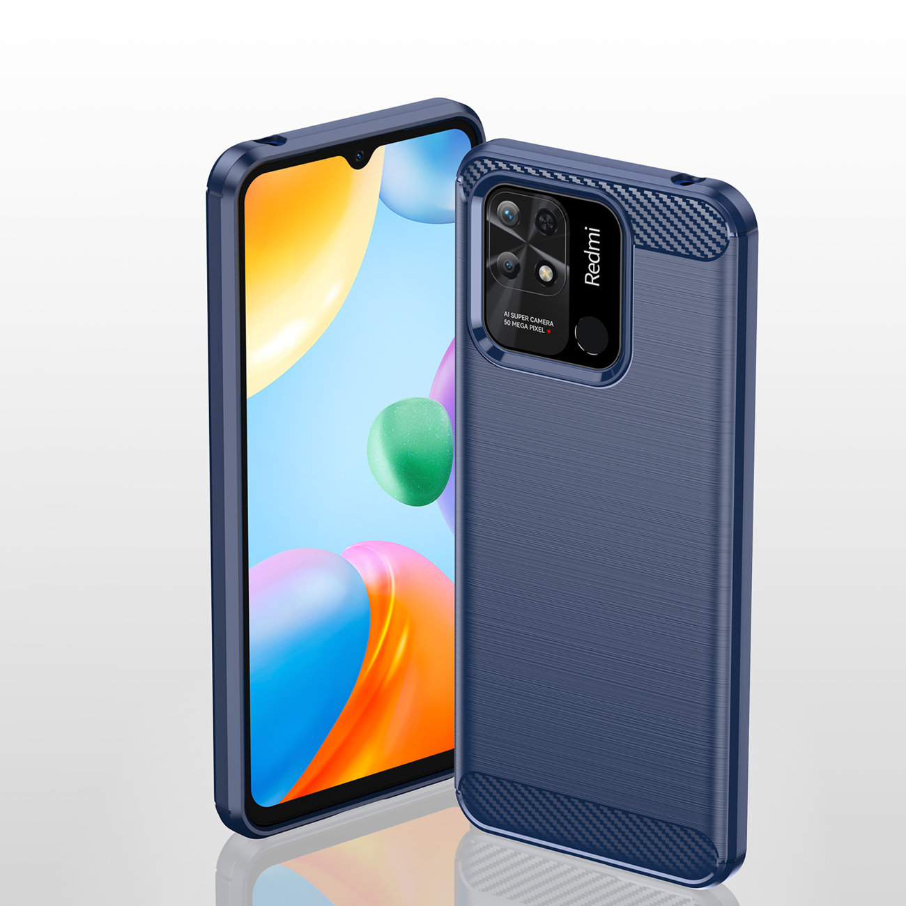 Pokrowiec Carbon Case niebieski Xiaomi Redmi 10C / 3