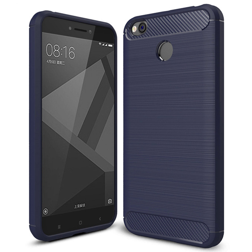 Pokrowiec Carbon Case niebieski Xiaomi Redmi 4X