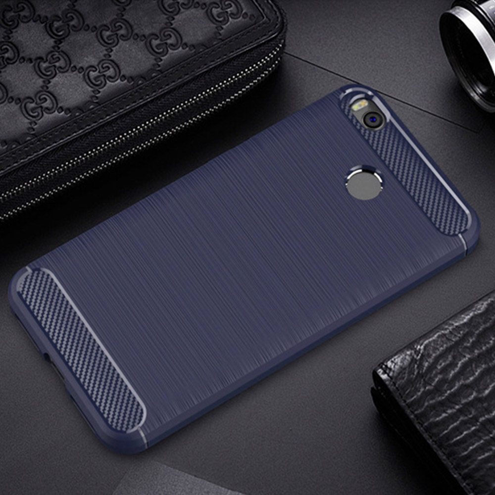 Pokrowiec Carbon Case niebieski Xiaomi Redmi 4X / 2