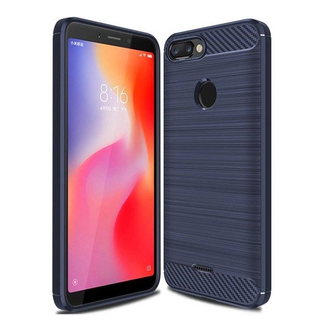 Pokrowiec Carbon Case niebieski Xiaomi Redmi 6