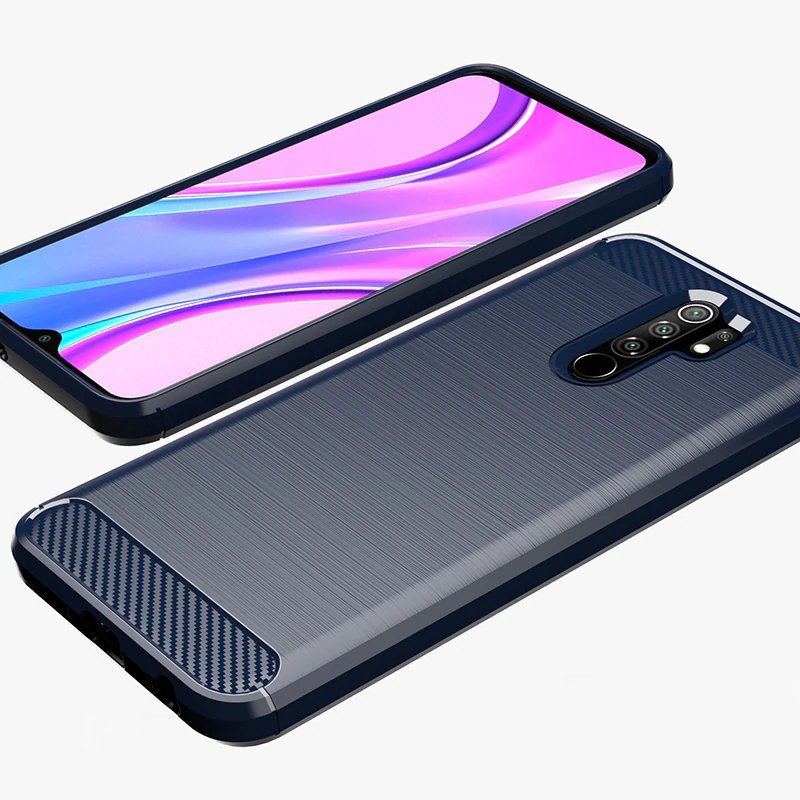 Pokrowiec Carbon Case niebieski Xiaomi Redmi 9 / 4