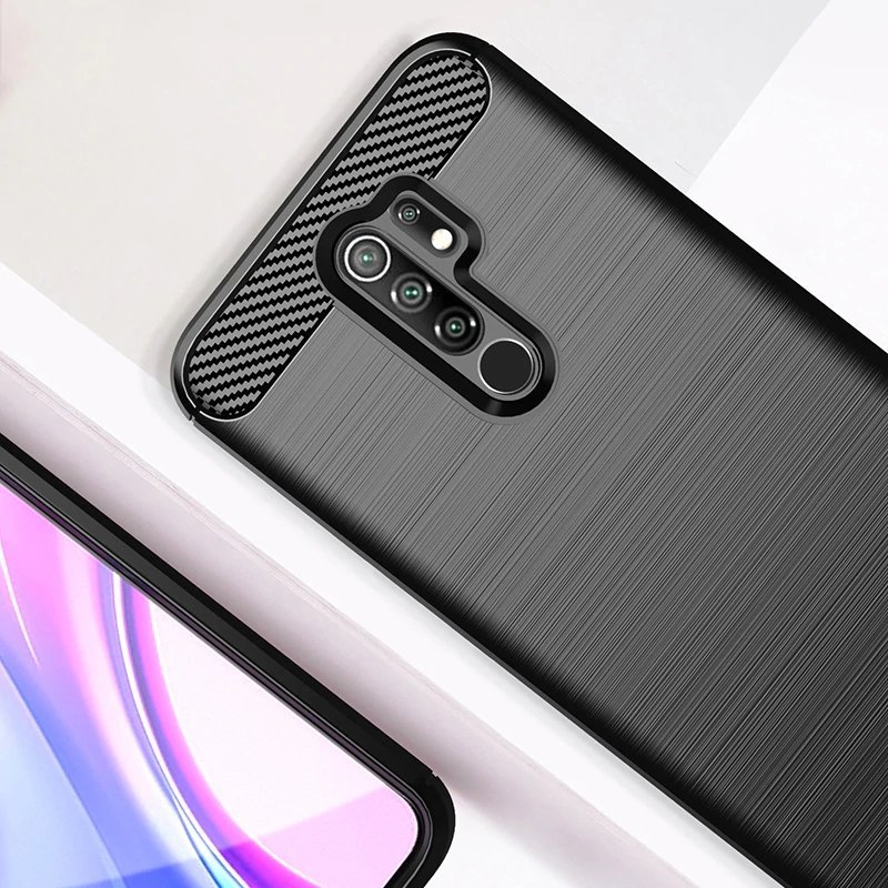 Pokrowiec Carbon Case niebieski Xiaomi Redmi 9 / 5