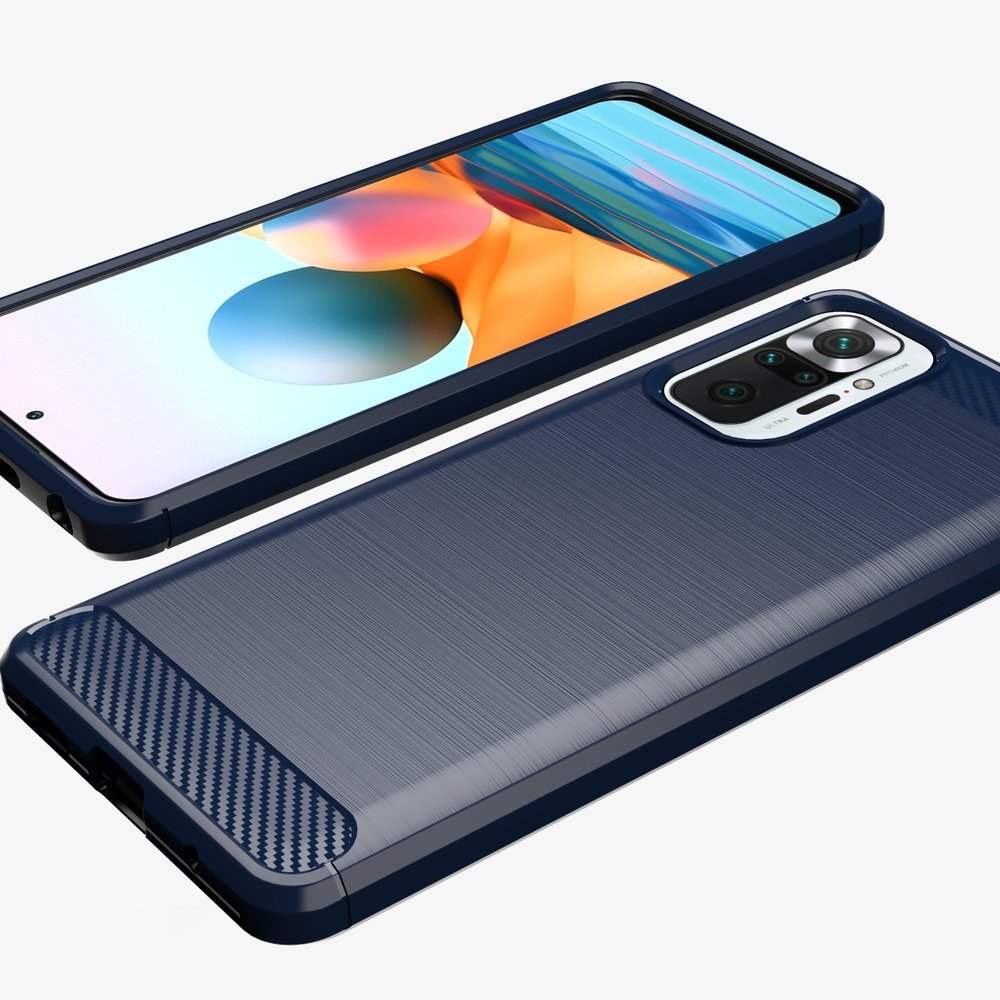 Pokrowiec Carbon Case niebieski Xiaomi Redmi Note 10 Pro / 3