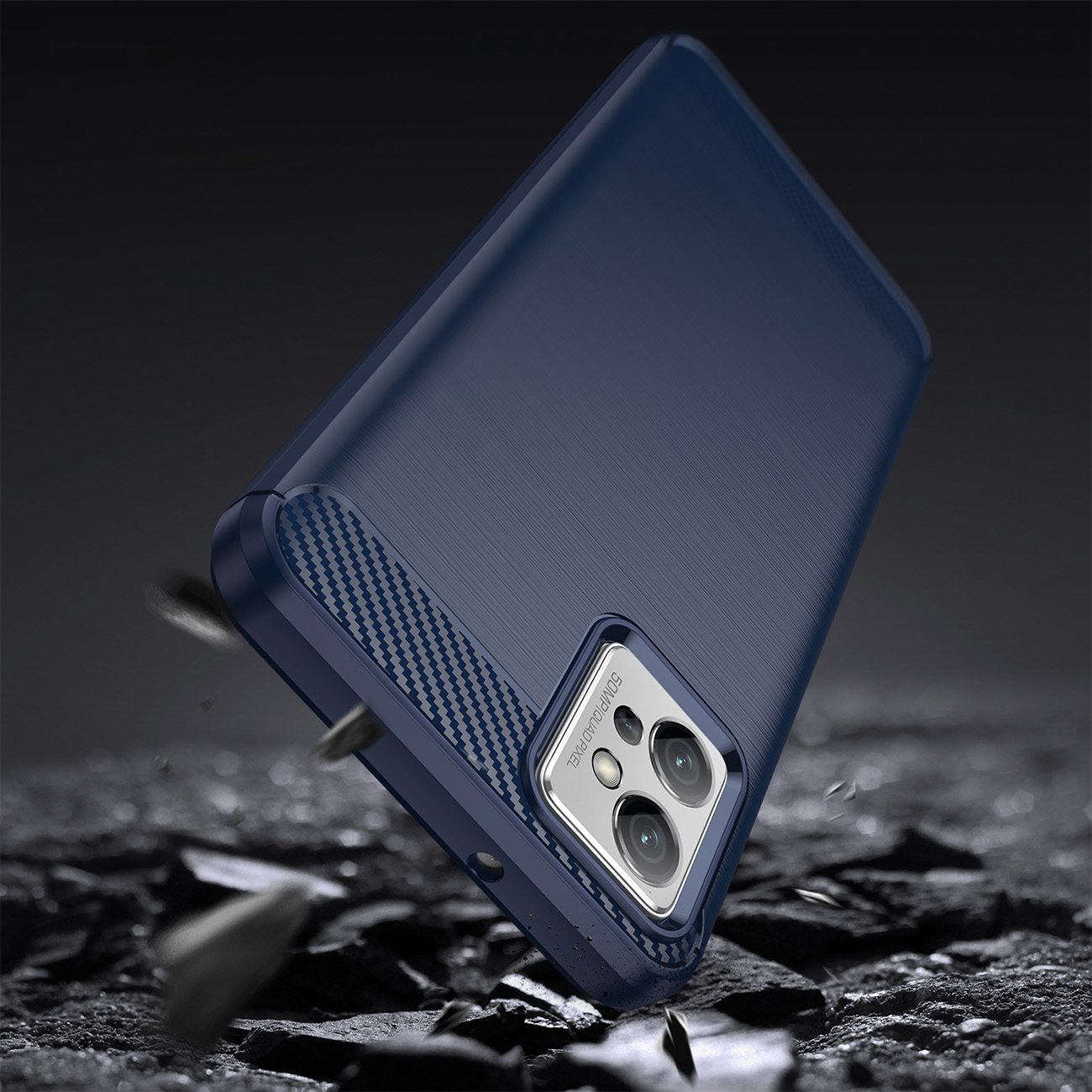 Pokrowiec Carbon Case niebieski Xiaomi Redmi Note 11E / 5