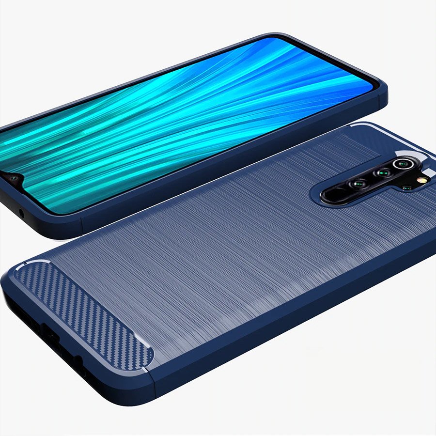 Pokrowiec Carbon Case niebieski Xiaomi Redmi Note 8 Pro / 10