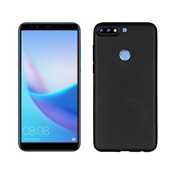 Pokrowiec Carbon Fiber czarny Huawei Y7 (2018) Pokrowiec Carbon Fiber czarny Huawei Y7 (2018)