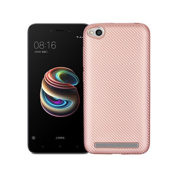 Pokrowiec Carbon Fiber r�owy Xiaomi Redmi 5A