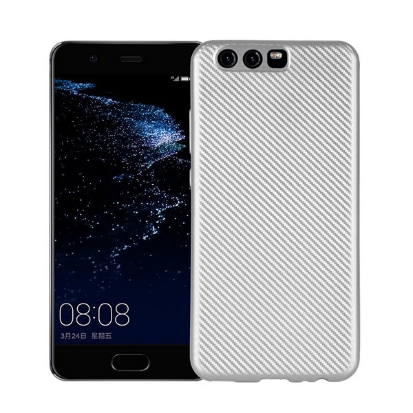 Pokrowiec Carbon Fiber srebrny Huawei P10