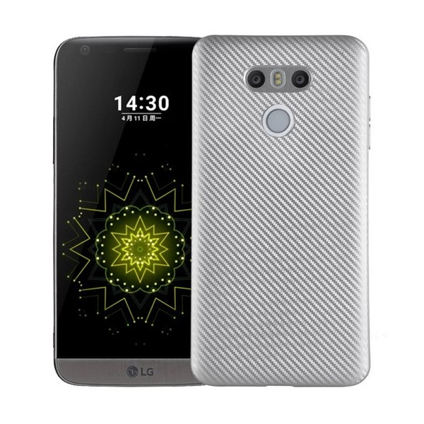 Pokrowiec Carbon Fiber srebrny LG G6