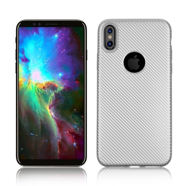 Pokrowiec Carbon Fiber srebrny LG K10 (2017)