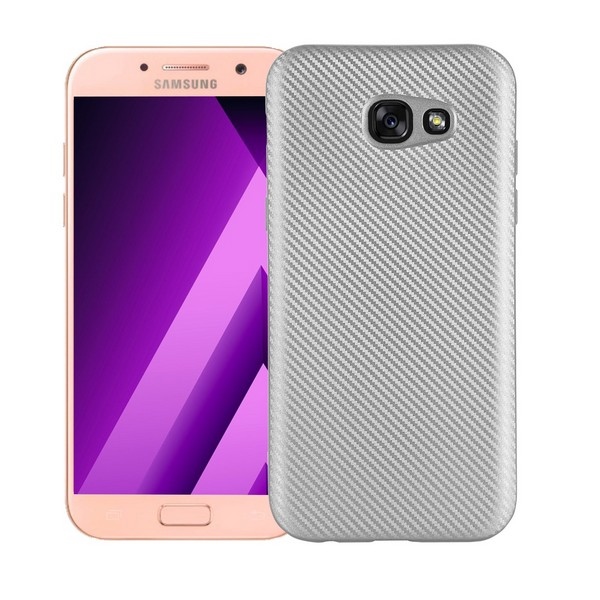 Pokrowiec Carbon Fiber srebrny Samsung Galaxy A5 (2017)