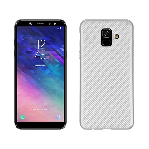 Pokrowiec Carbon Fiber srebrny Samsung Galaxy A6 (2018) Pokrowiec Carbon Fiber srebrny Samsung Galaxy A6 (2018)