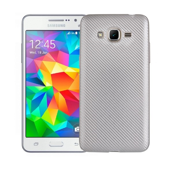 Pokrowiec Carbon Fiber srebrny Samsung Galaxy J3