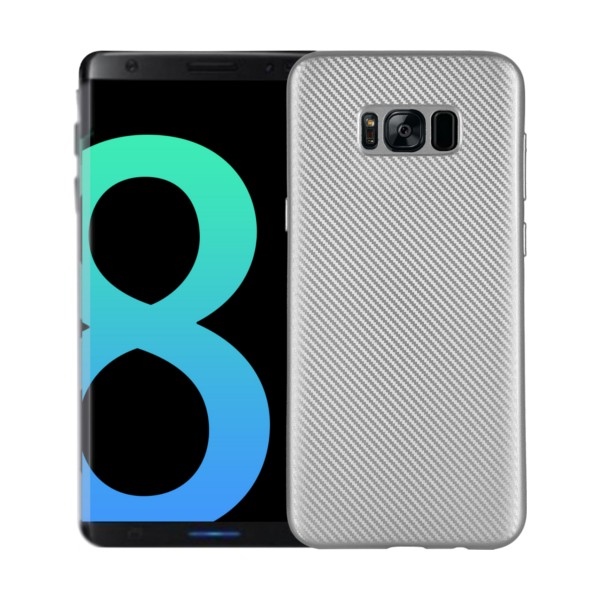 Pokrowiec Carbon Fiber srebrny Samsung Galaxy S8