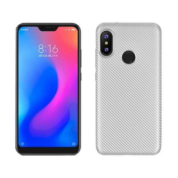 Pokrowiec Carbon Fiber srebrny Xiaomi Redmi Note 6 Pro