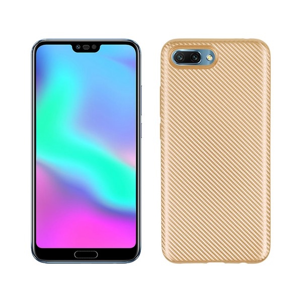 Pokrowiec Carbon Fiber złoty Huawei Honor 10 Pokrowiec Carbon Fiber złoty Huawei Honor 10