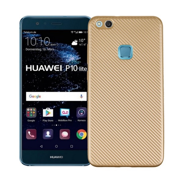 Pokrowiec Carbon Fiber złoty Huawei P10 Lite Pokrowiec Carbon Fiber złoty Huawei P10 Lite