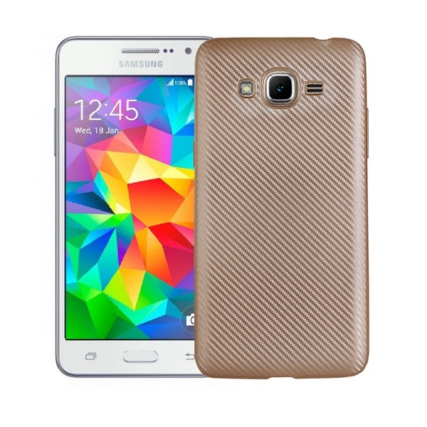 Pokrowiec Carbon Fiber z�oty Samsung Galaxy J3