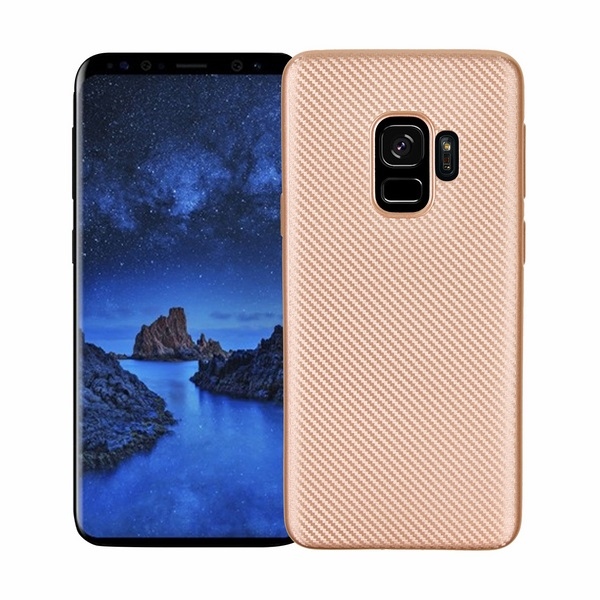 Pokrowiec Carbon Fiber z�oty Samsung Galaxy S9