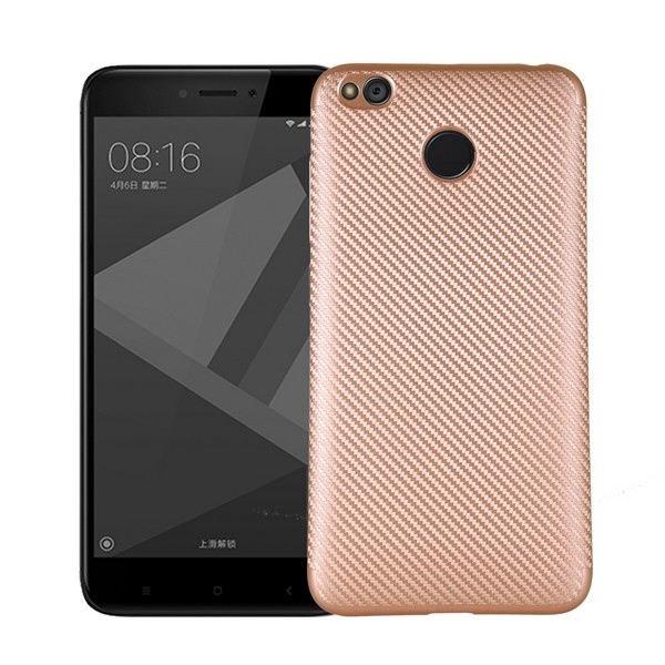 Pokrowiec Carbon Fiber złoty Xiaomi Redmi 4X Pokrowiec Carbon Fiber złoty Xiaomi Redmi 4X
