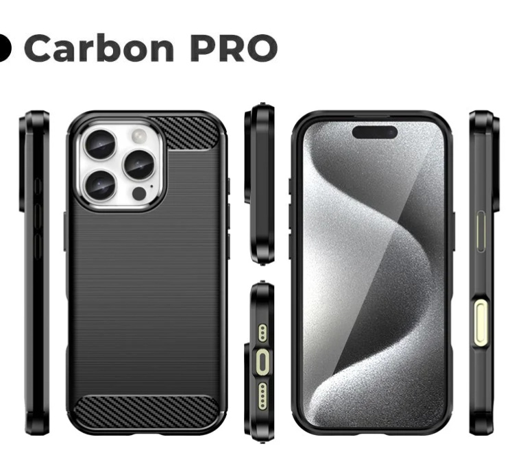 Pokrowiec Carbon Pro czarny Apple iPhone 16 Pro Max Pokrowiec Carbon Pro czarny Apple iPhone 16 Pro Max