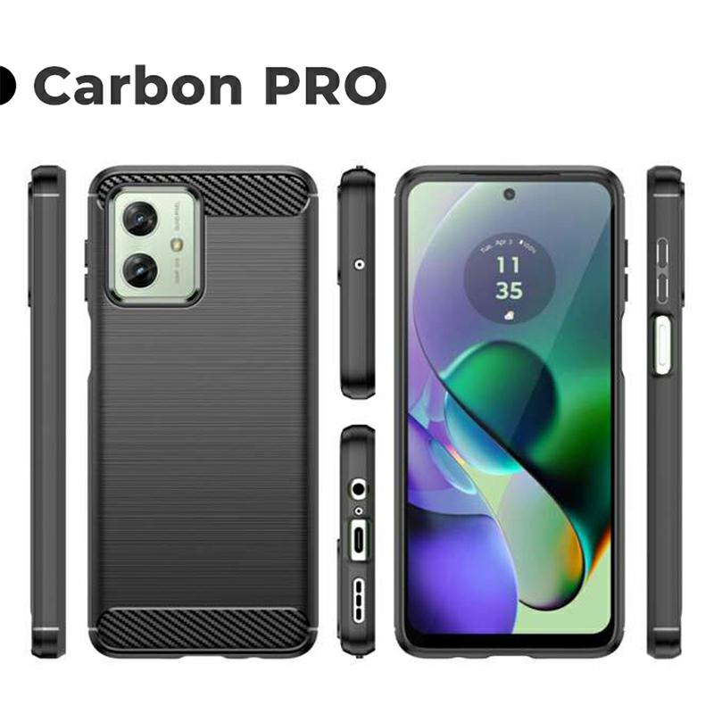 Pokrowiec Carbon Pro czarny Motorola Moto G04