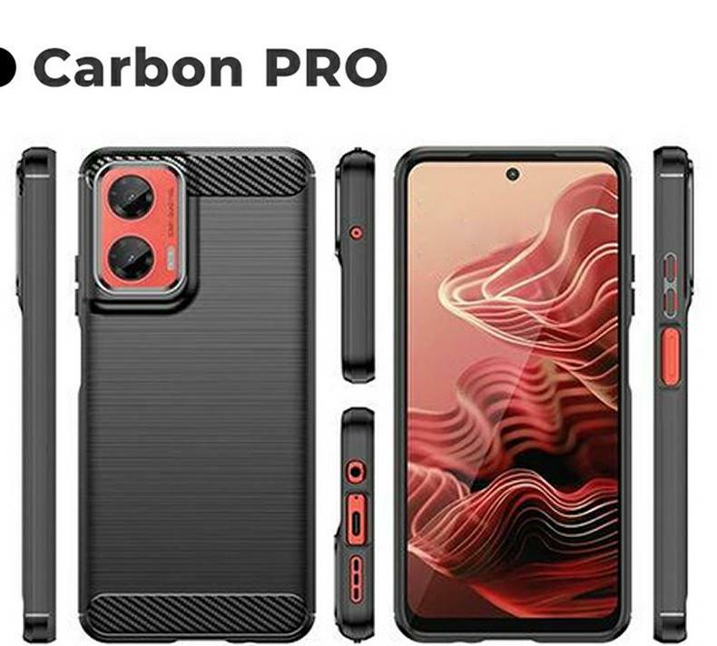 Pokrowiec Carbon Pro czarny Motorola Moto G05