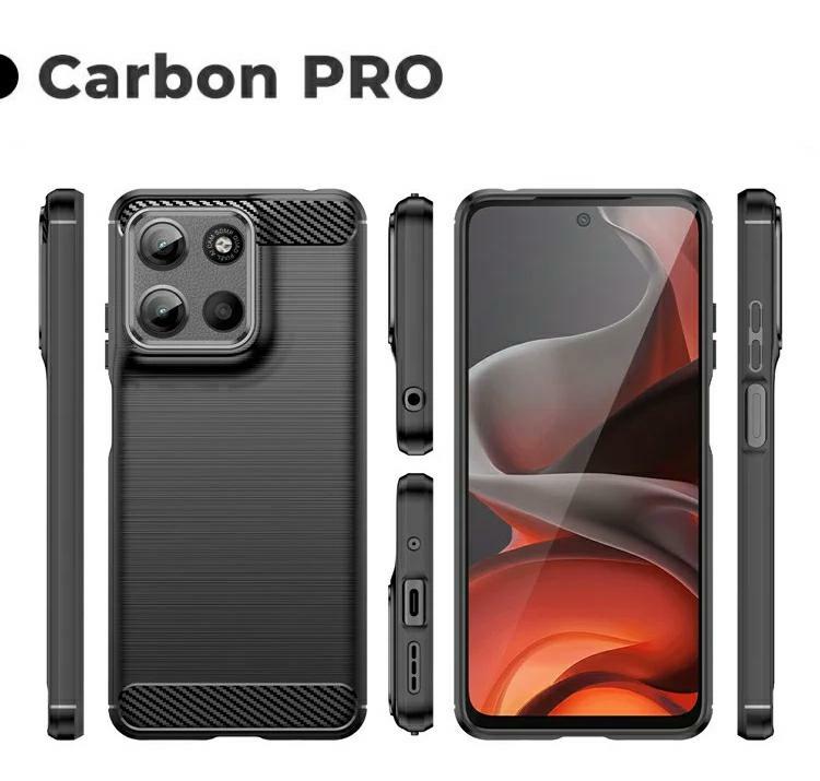 Pokrowiec Carbon Pro czarny Motorola Moto G15 Pokrowiec Carbon Pro czarny Motorola Moto G15