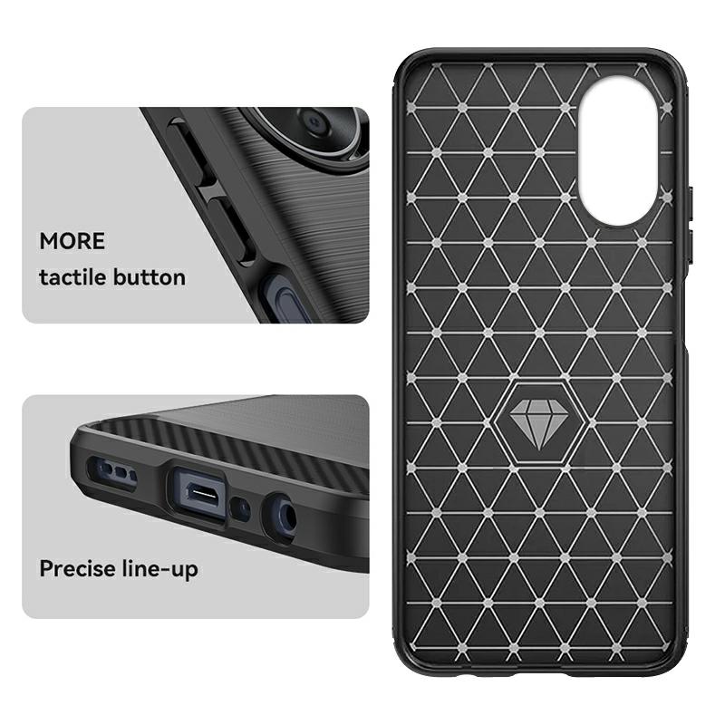 Pokrowiec Carbon Pro czarny Oppo A17 / 2 Pokrowiec Carbon Pro czarny Oppo A17 / 2