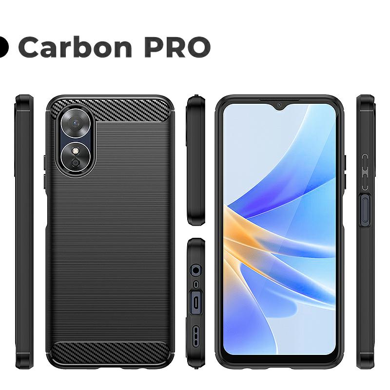 Pokrowiec Carbon Pro czarny Oppo A17 / 4 Pokrowiec Carbon Pro czarny Oppo A17 / 4