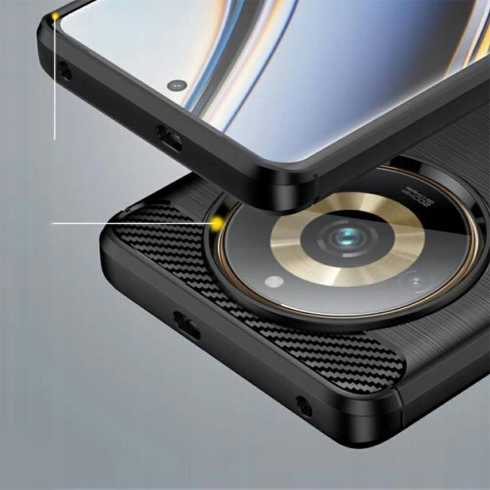 Pokrowiec Carbon Pro czarny Realme 11 pro 5G / 3 Pokrowiec Carbon Pro czarny Realme 11 pro 5G / 3