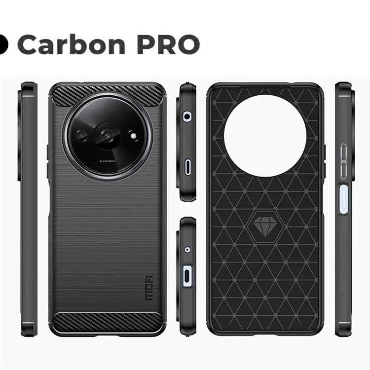 Pokrowiec Carbon Pro czarny Xiaomi Redmi A3