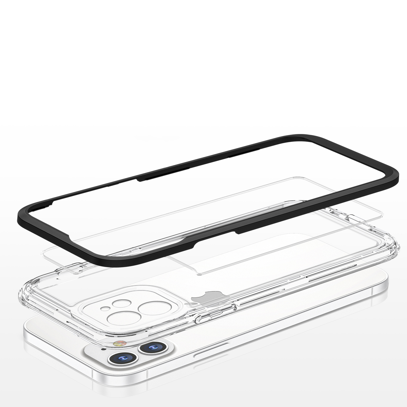 Pokrowiec Clear 3w1 czarny Apple iPhone 12 / 5 Pokrowiec Clear 3w1 czarny Apple iPhone 12 / 5