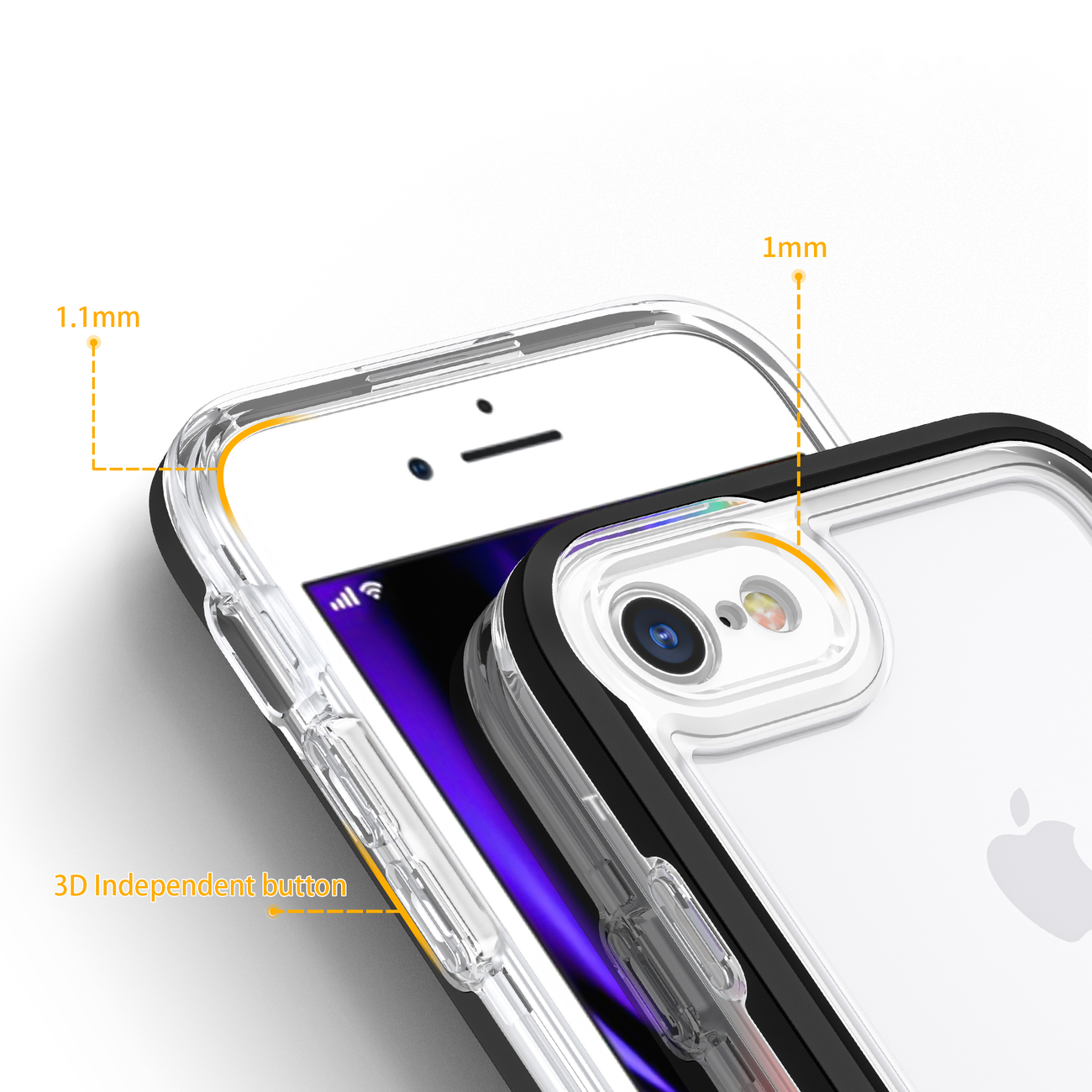 Pokrowiec Clear 3w1 czarny Apple iPhone SE 2022 / 4
