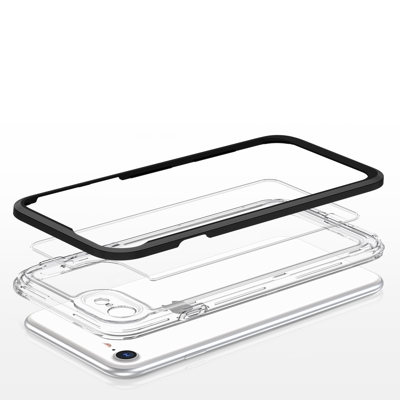 Pokrowiec Clear 3w1 czarny Apple iPhone SE 2022 / 5