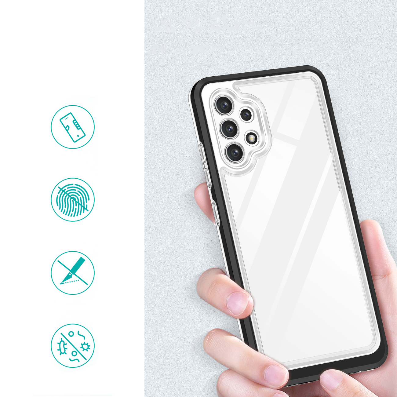 Pokrowiec Clear 3w1 czarny Samsung A72 4G / 2