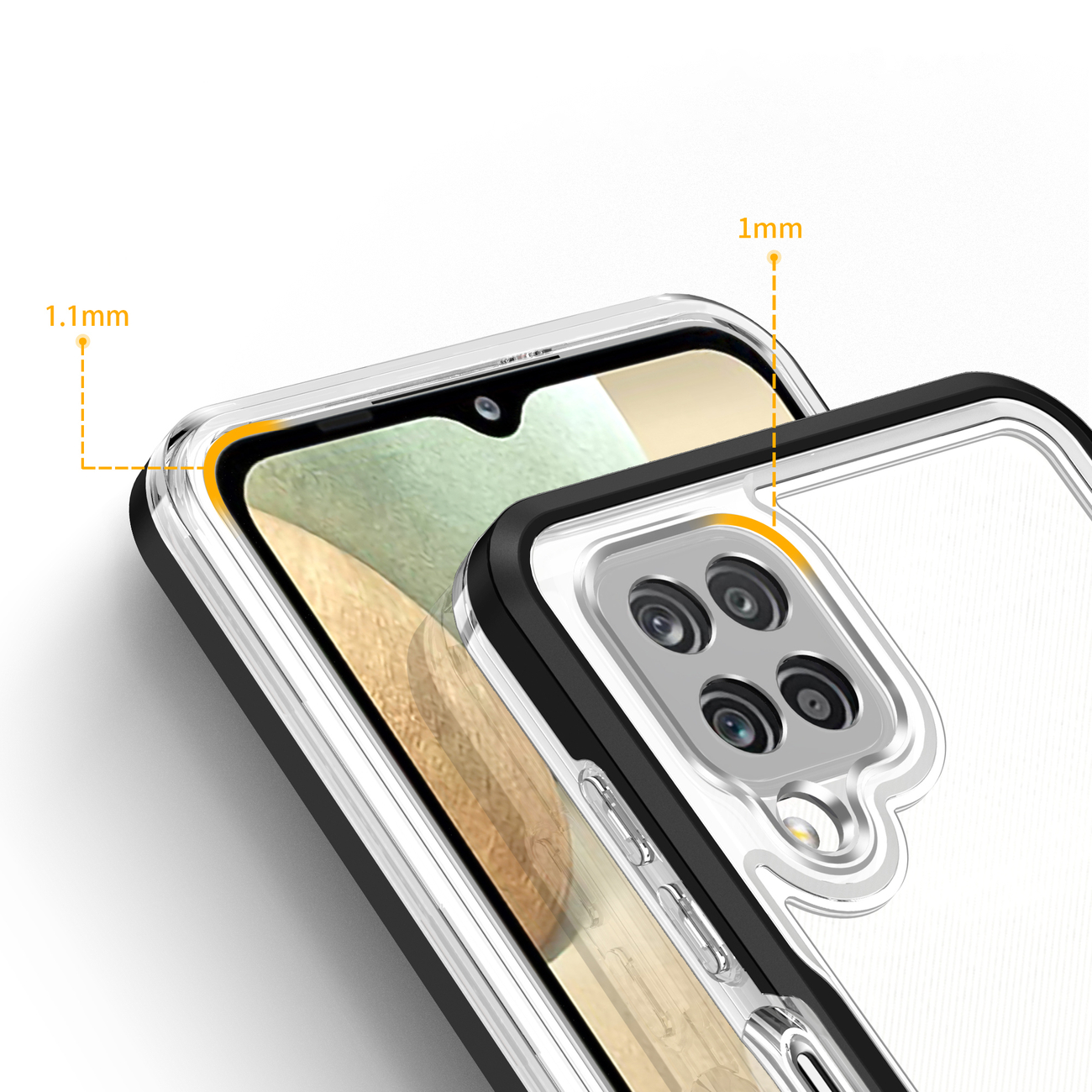 Pokrowiec Clear 3w1 czarny Samsung Galaxy A12 5G / 4 Pokrowiec Clear 3w1 czarny Samsung Galaxy A12 5G / 4