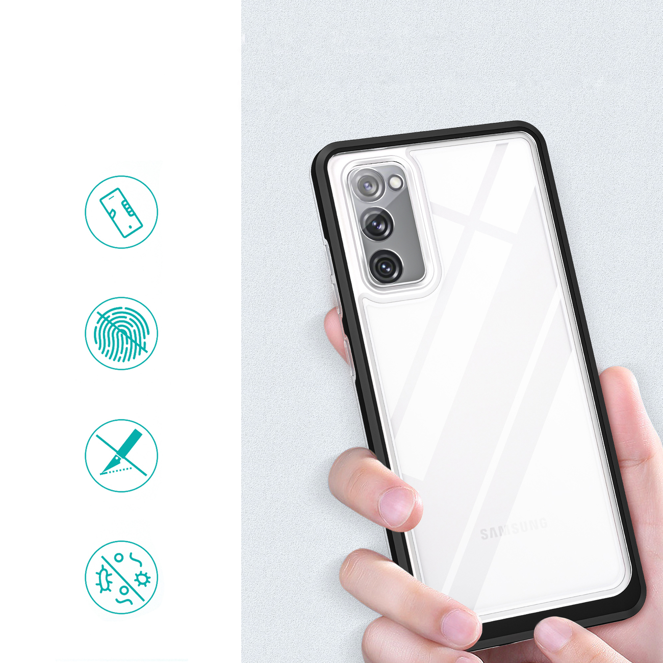 Pokrowiec Clear 3w1 czarny Samsung Galaxy S20 FE 5G / 2